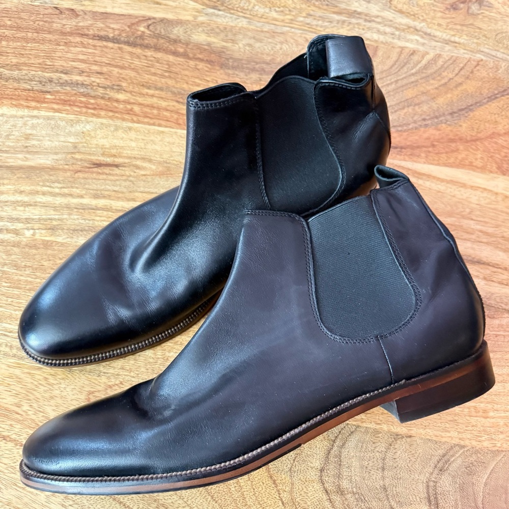 Bloomingdale’s Black Leather Chelsea Boots, Men’s size 11 - Picture 4 of 7